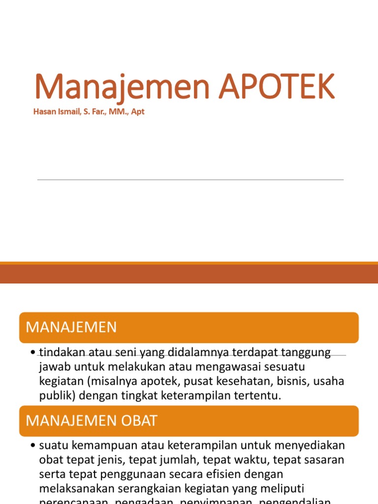 3413 - Manajemen Apotek | PDF
