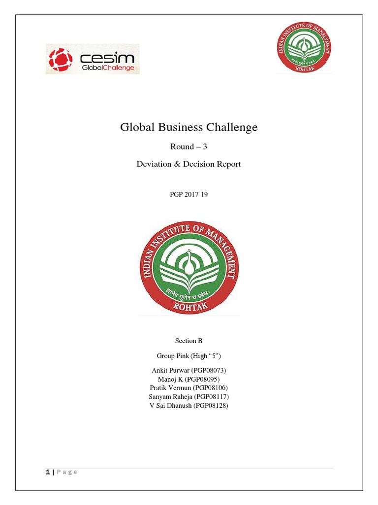 Global Business Challenge Report | PDF | Stocks | Expense
