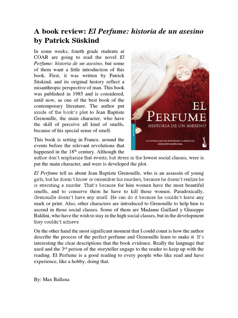A Book Review About El Perfume PDF Novels