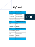 Daily Schedule Blank