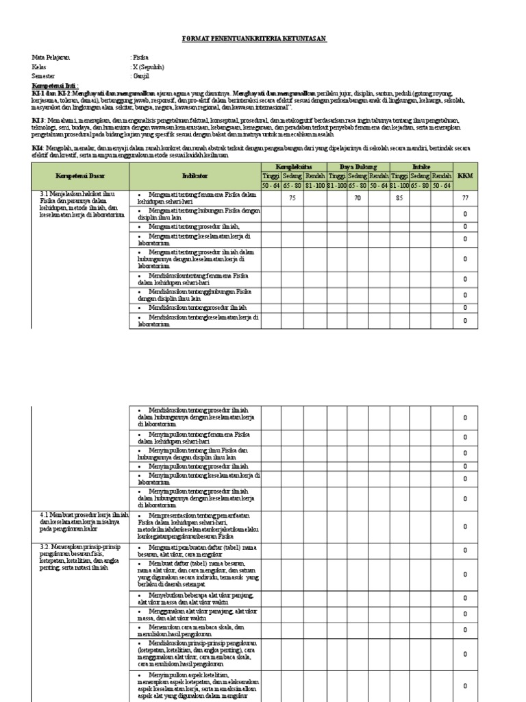 New Format KKM Excel | PDF