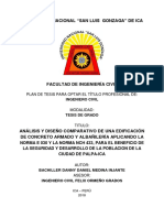 Análisis comparativo Norma E030 y NCH433 diseño edificación Palpa