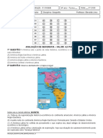 Avaliação de Geografia II Unidade - 8º Ano A e B