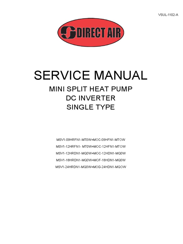 43 V Service Manual Mini Split Heat Pump | PDF