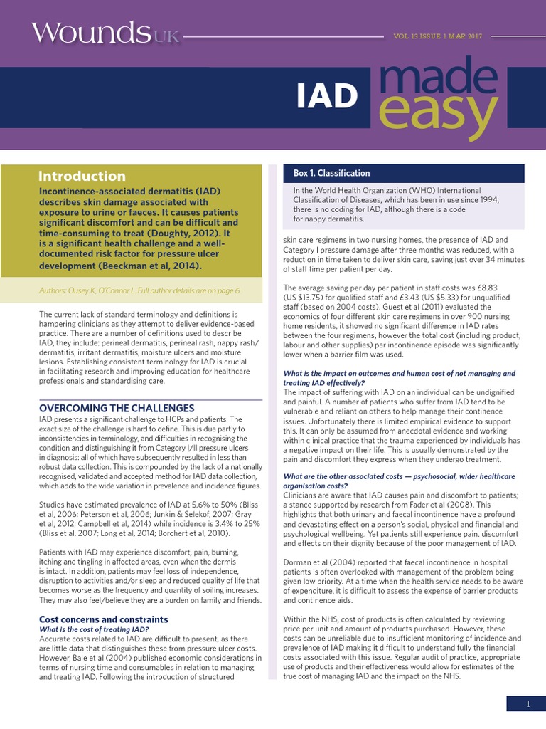 Incontinence Associated Dermatitis Made Easy Urinary Incontinence