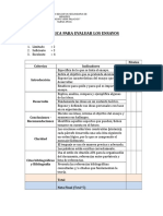 Rúbrica para Evaluar Ensayos