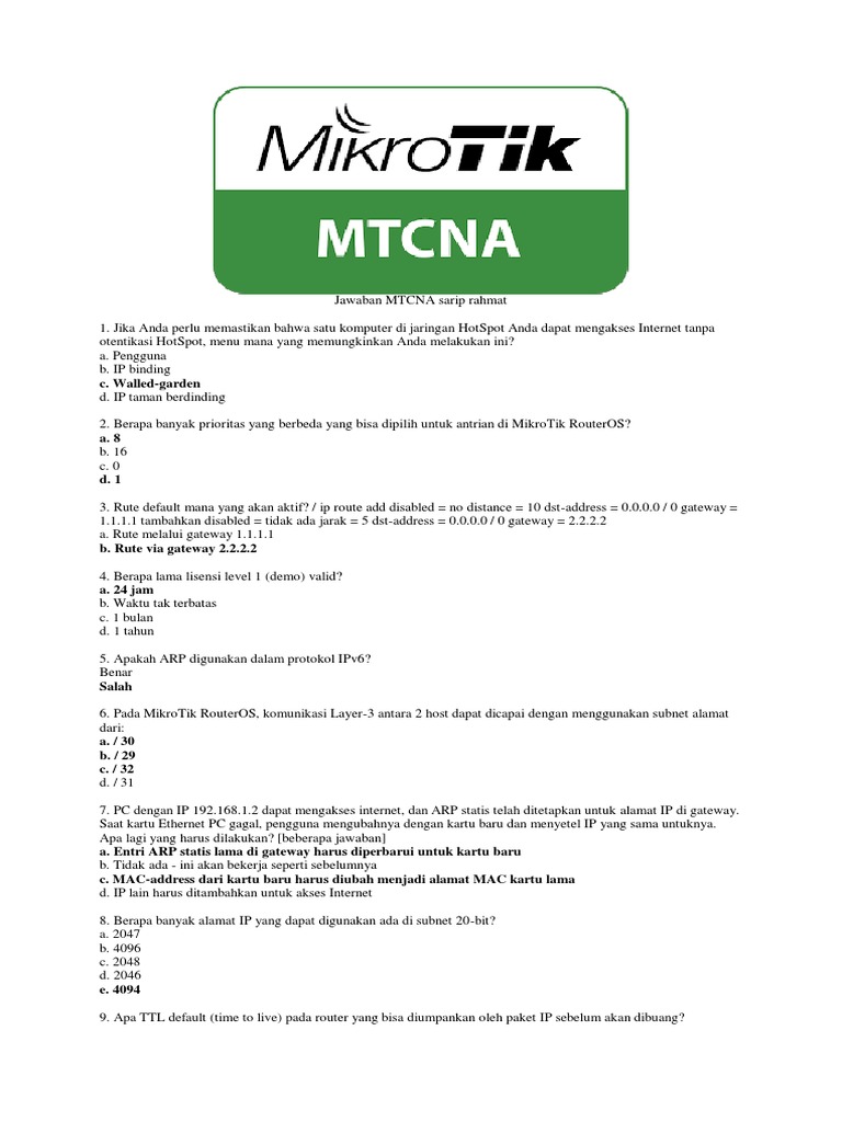 MTCNA関連資料
