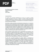 Carta Ministra Hacienda