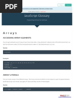Javascript Glossary: Arrays