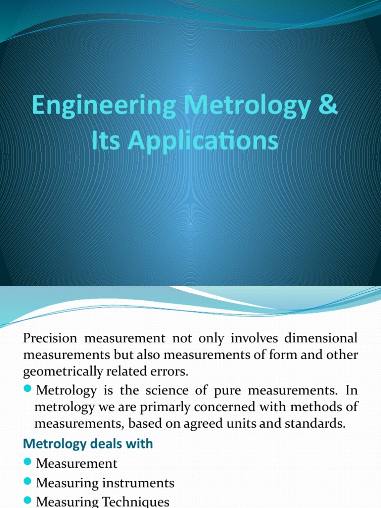 Engineering Metrology PDF Engineering Tolerance Accuracy And