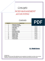 Advanced Management Accounting: Concepts