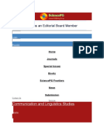 Communication and Linguistics Studies: Home Journals Special Issues Books Sciencepg Frontiers News Submission