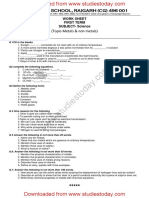 Metals and Non-Metals Worksheet