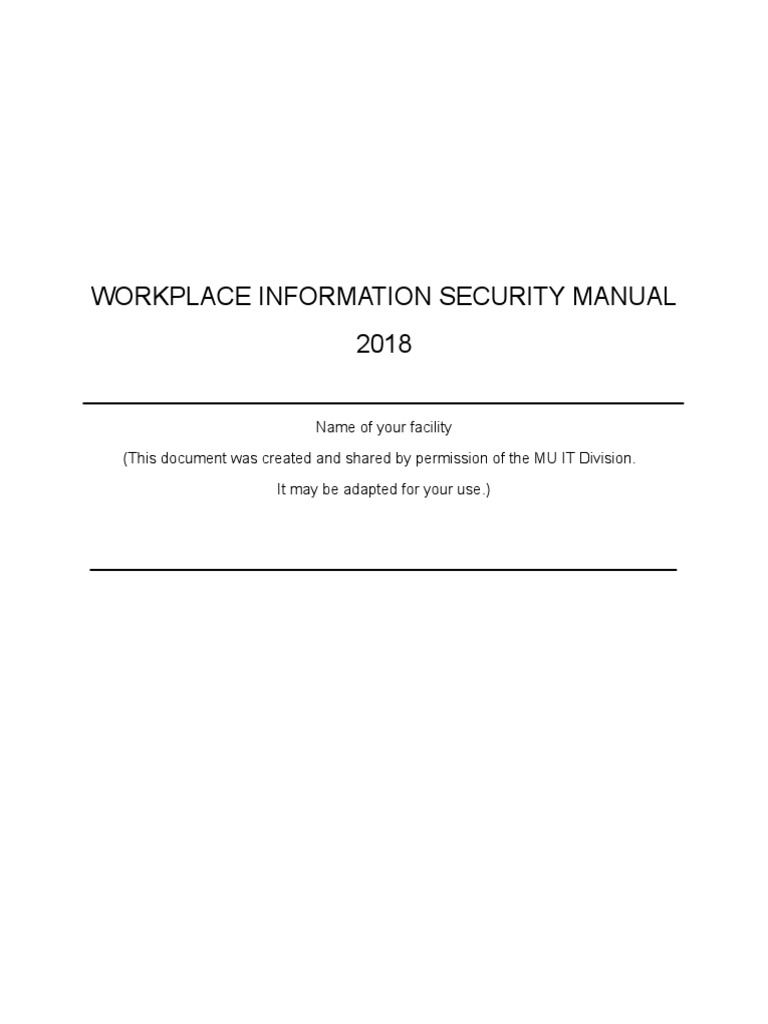 Facility Workplace Security Manual PDF Information Security