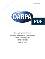 DARPA Call For Disruptive Capabilities For Future Warfare Tactical Technology Office