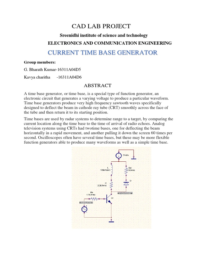 Current Time Base Generator Overview | PDF | Computers | Technology ...