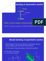 Biaxial Bending of Asymmetric Section: Tension