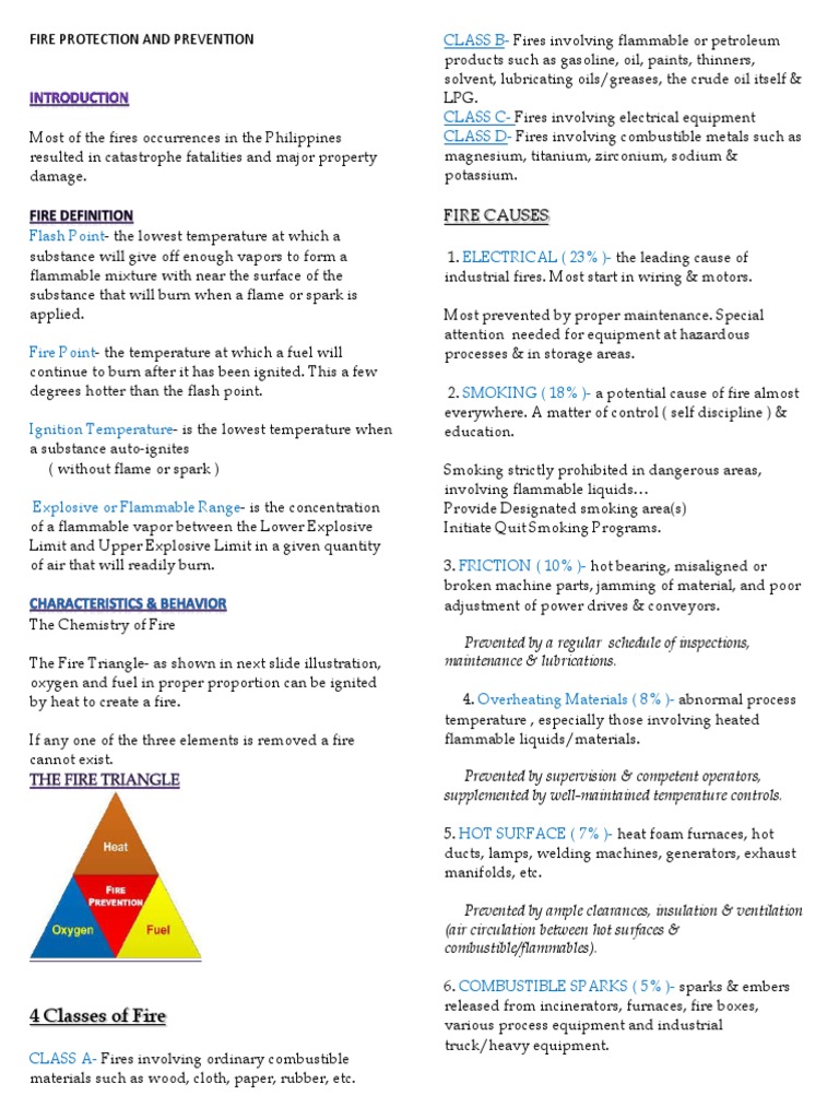 Fire Protection: Classes and Prevention | PDF | Fires | Combustion