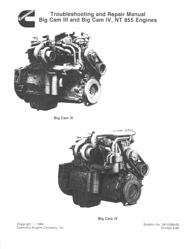 NT 855 Engine Troubleshooting Manual | PDF | Turbocharger | Troubleshooting