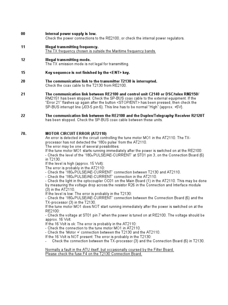 250W Error Codes Detector (Radio) Transmitter