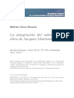 La Integración de Los Saberes en Jaques Maritain - Oscar Horacio Beltrán