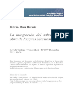 La integración de los saberes en Jaques Maritain - Oscar Horacio Beltrán