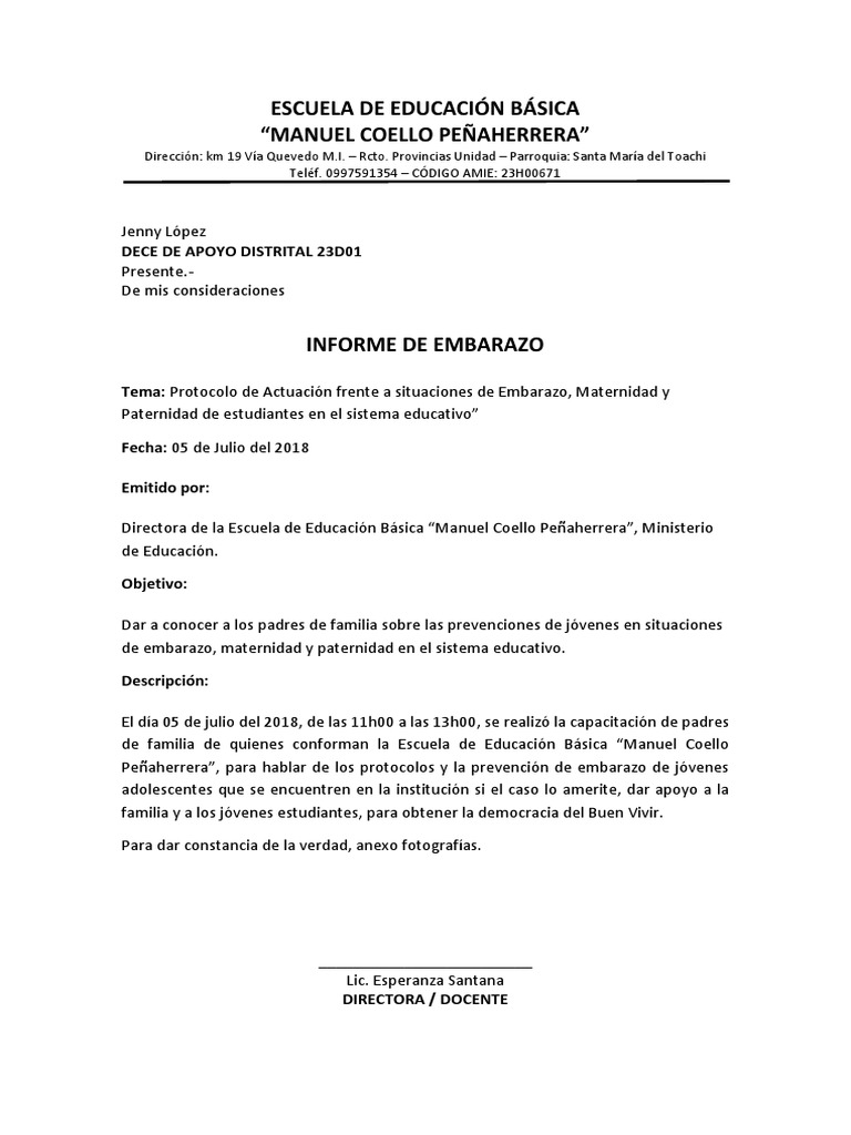Informe de Embarazo