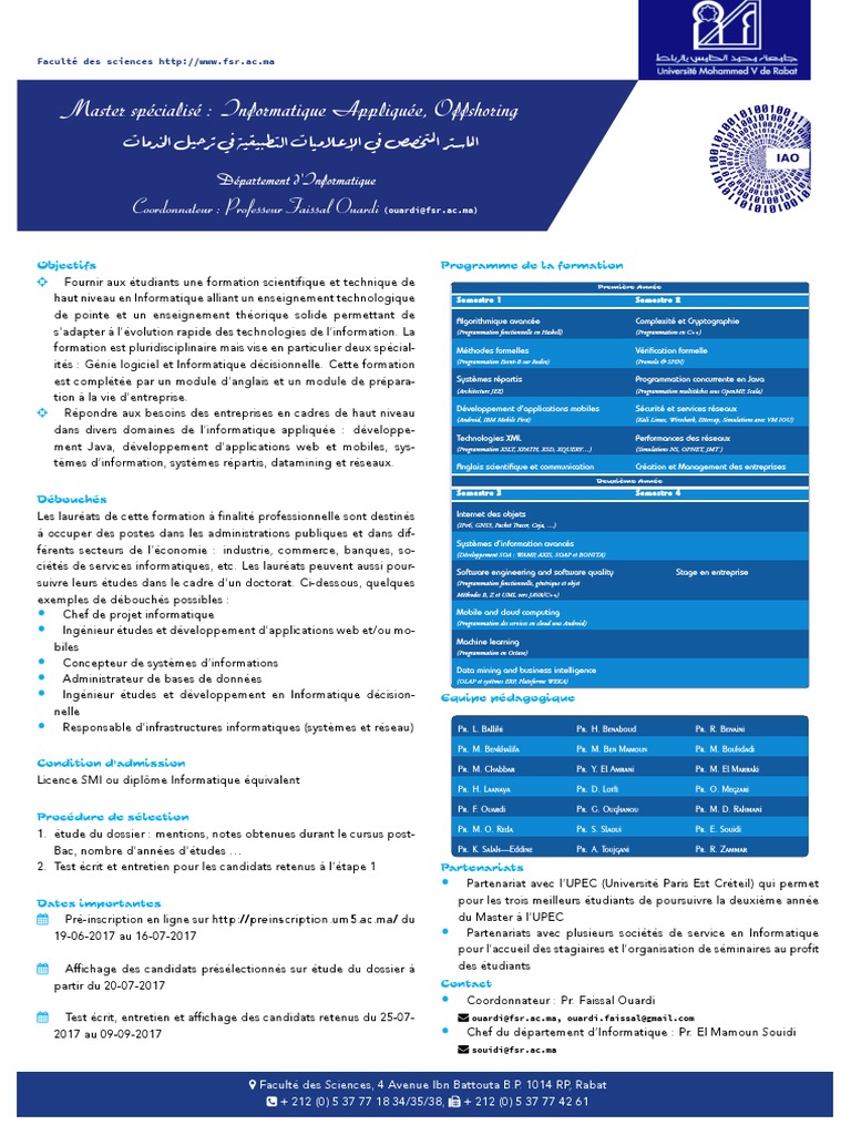 Master en Informatique Appliquée FSR | PDF | Informatique | Java ...