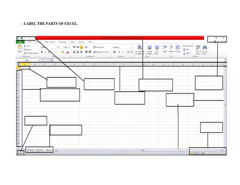 Labeled Parts of Excel 2010 | PDF | Home & Garden