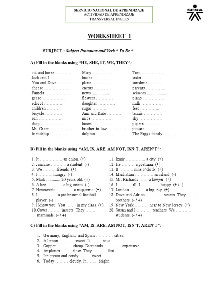 Worksheet 1