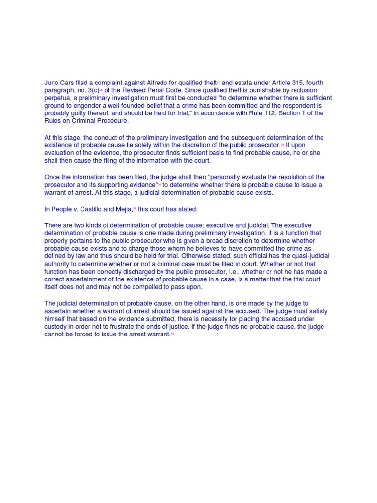 Definition Probable Cause | PDF | Probable Cause | Prosecutor