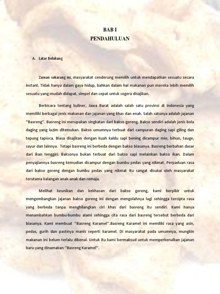 Contoh Proposal Basreng Karamel