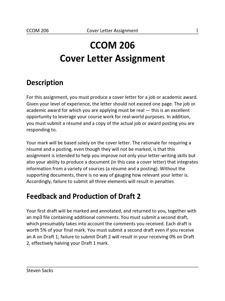 Ccom 206 Cover Letter Assignment Resume Computing