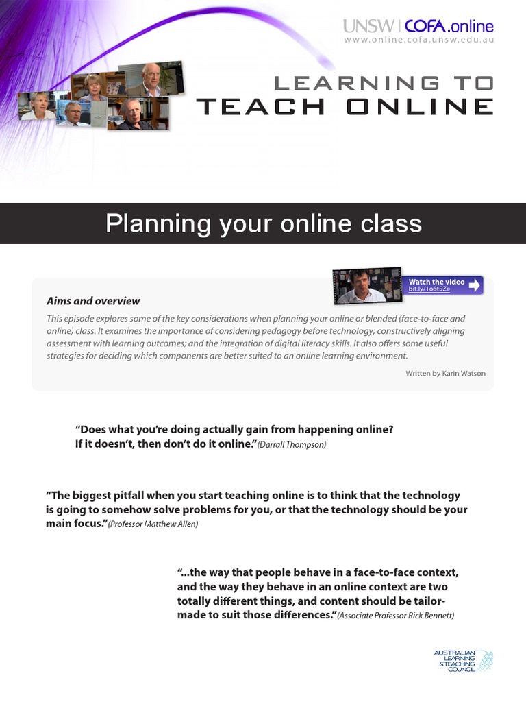 Online Class Planning Strategies | PDF | Educational Assessment ...