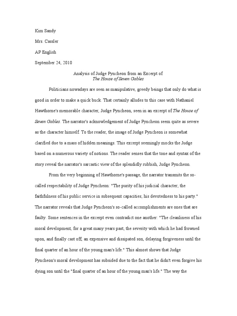 Judge pyncheon essay 06 image