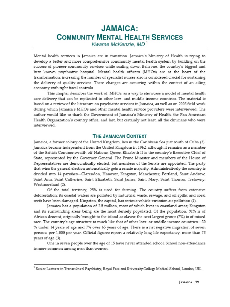 Jamaica Mental Health | Psychiatry | Mental Health