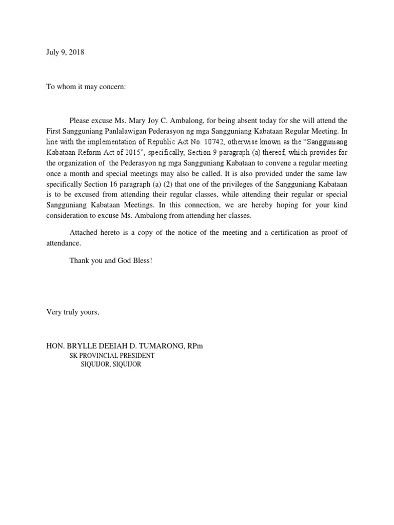 excuse-letter-sk-government-politics