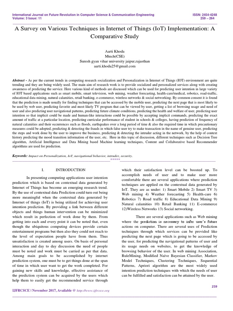IoT Implementation Techniques Survey | PDF | Internet Of Things ...