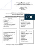Preschool Supply List Revised 082917