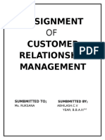 Assignment Customer Relationship Management: Sumbmitted To