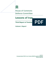 UK Defence Committee Report Analyzes Iraq War Lessons