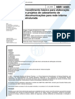 NBR 14565 - Procedimento basico para elaboracao de projetos de cabeamento de telecomunicacoes par.pdf