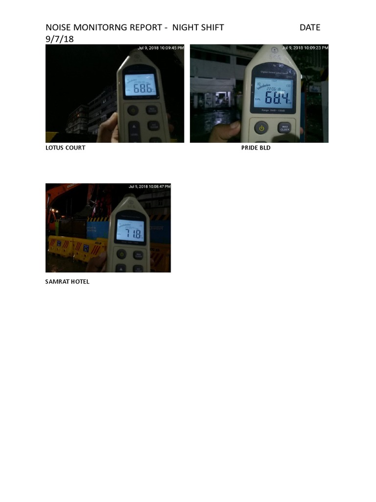 Night Shift Noise Monitoring Report | PDF