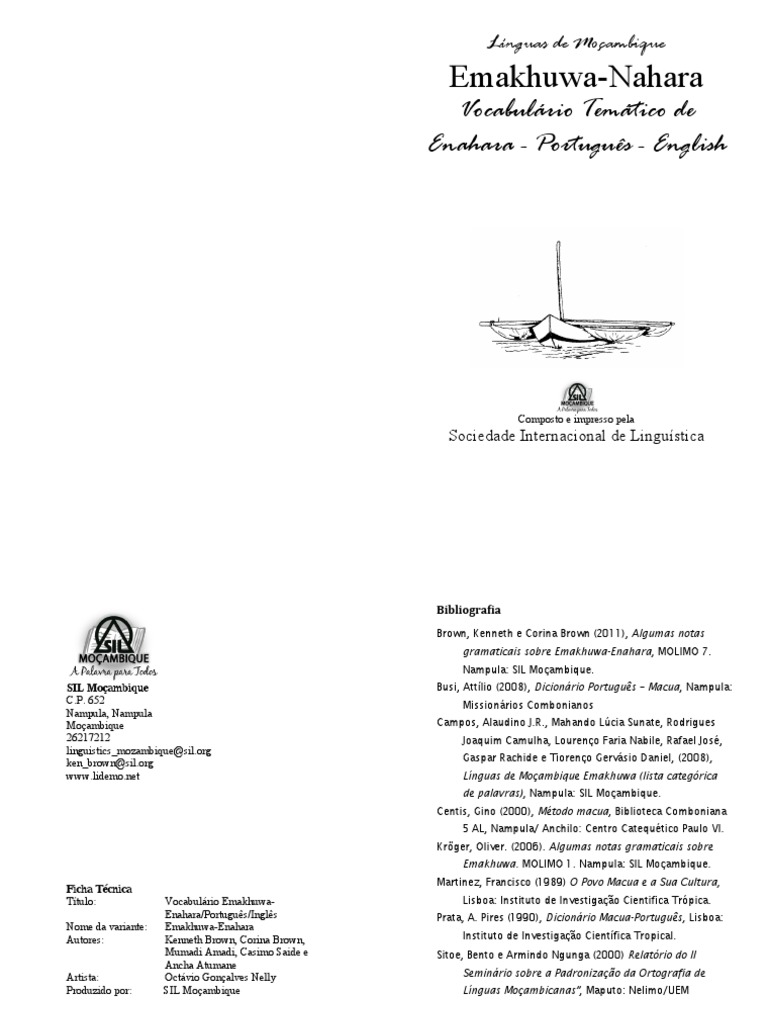 Vocabulário Emakhuwa-Enahara | PDF | Moçambique | Idiomas