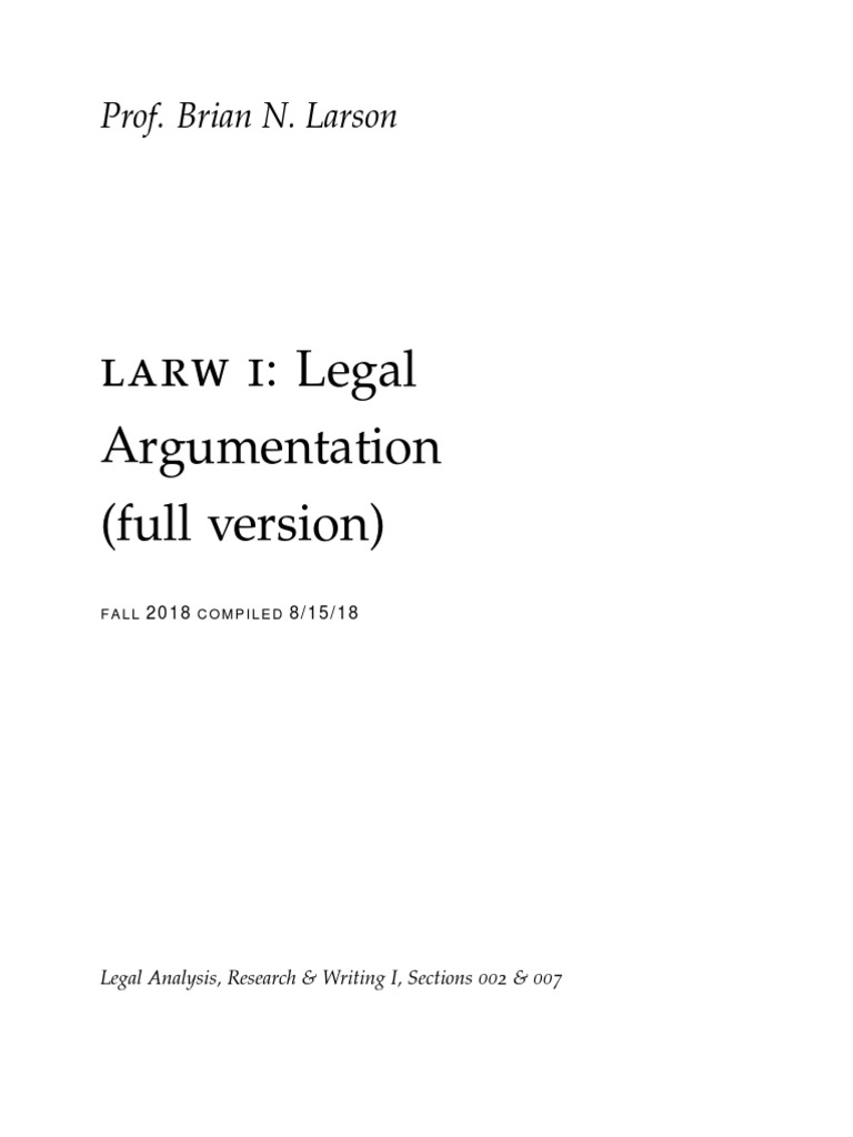 LARW I Course Pack | PDF | Lawyer | Microsoft Word