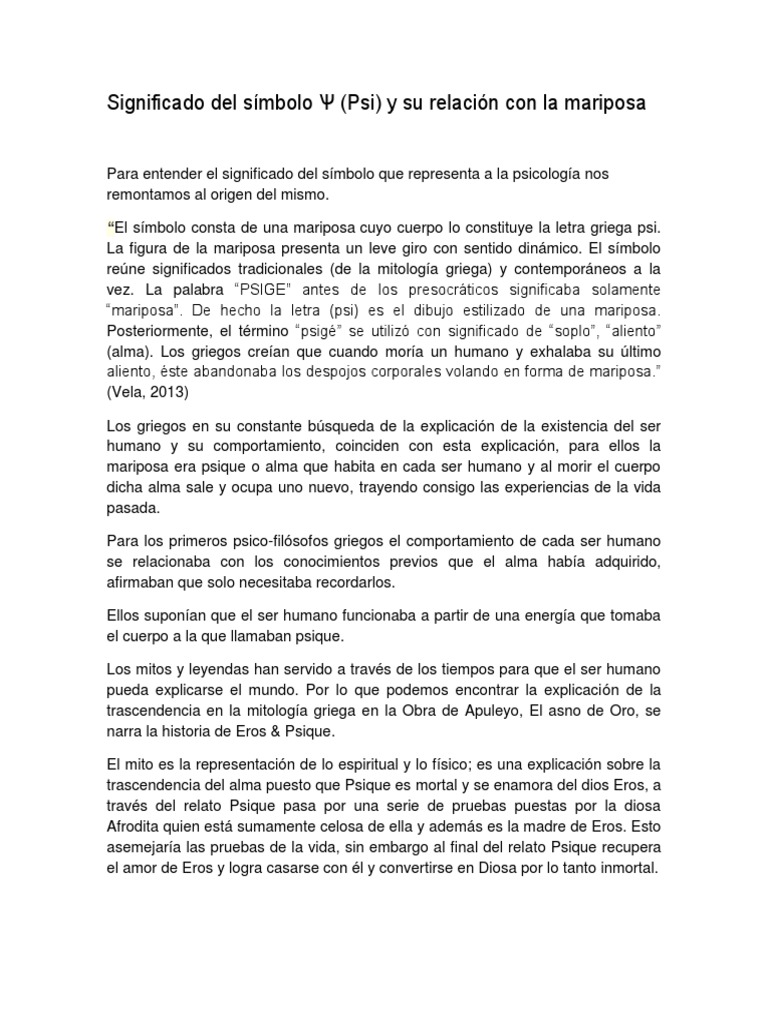 Significado del símbolo Psi y la mariposa | PDF | Eros | Alma