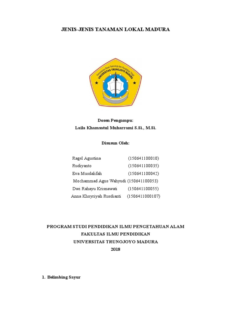 Jenis Tanaman Lokal Madura FIX