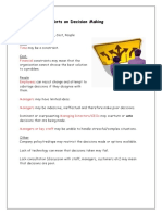 Internal Contraints on Decision Making