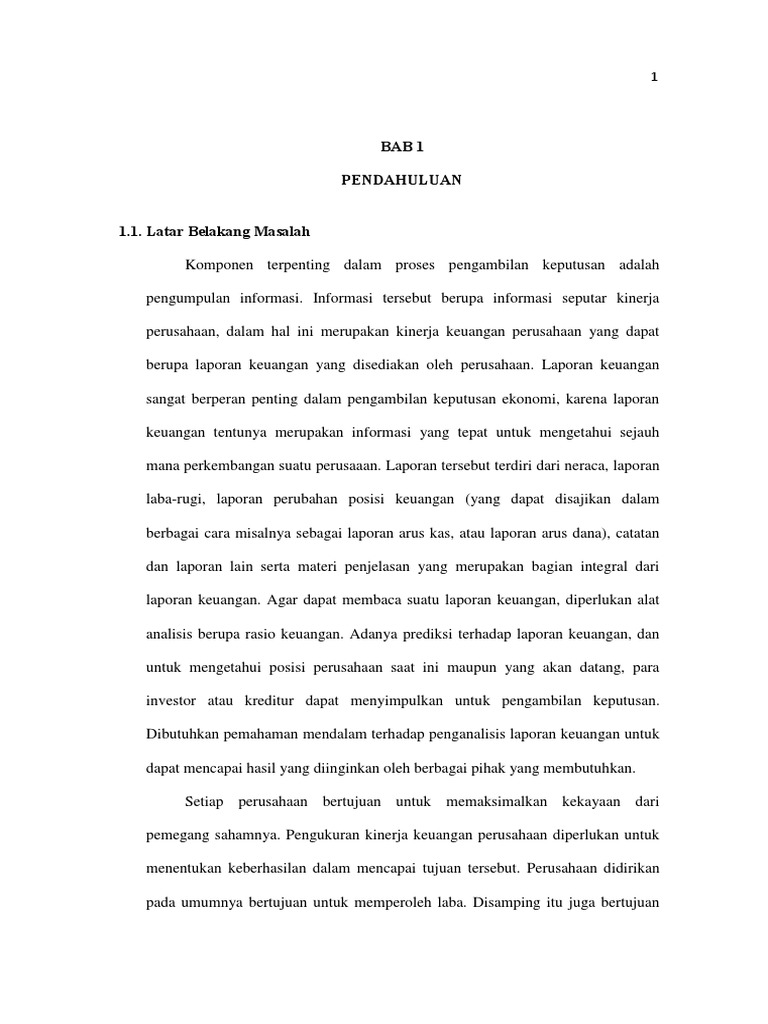 Proposal Analisis Perbandingan Laporan Keuangan Perusahaan Makanan Dan Minuman Yang Tercatat Di Bursa Efek Indonesia