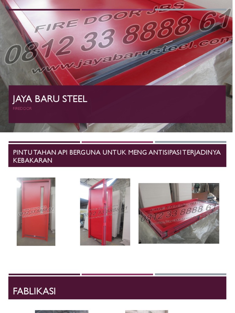 Pintu Tahan Api Jaya Baru Steel | PDF